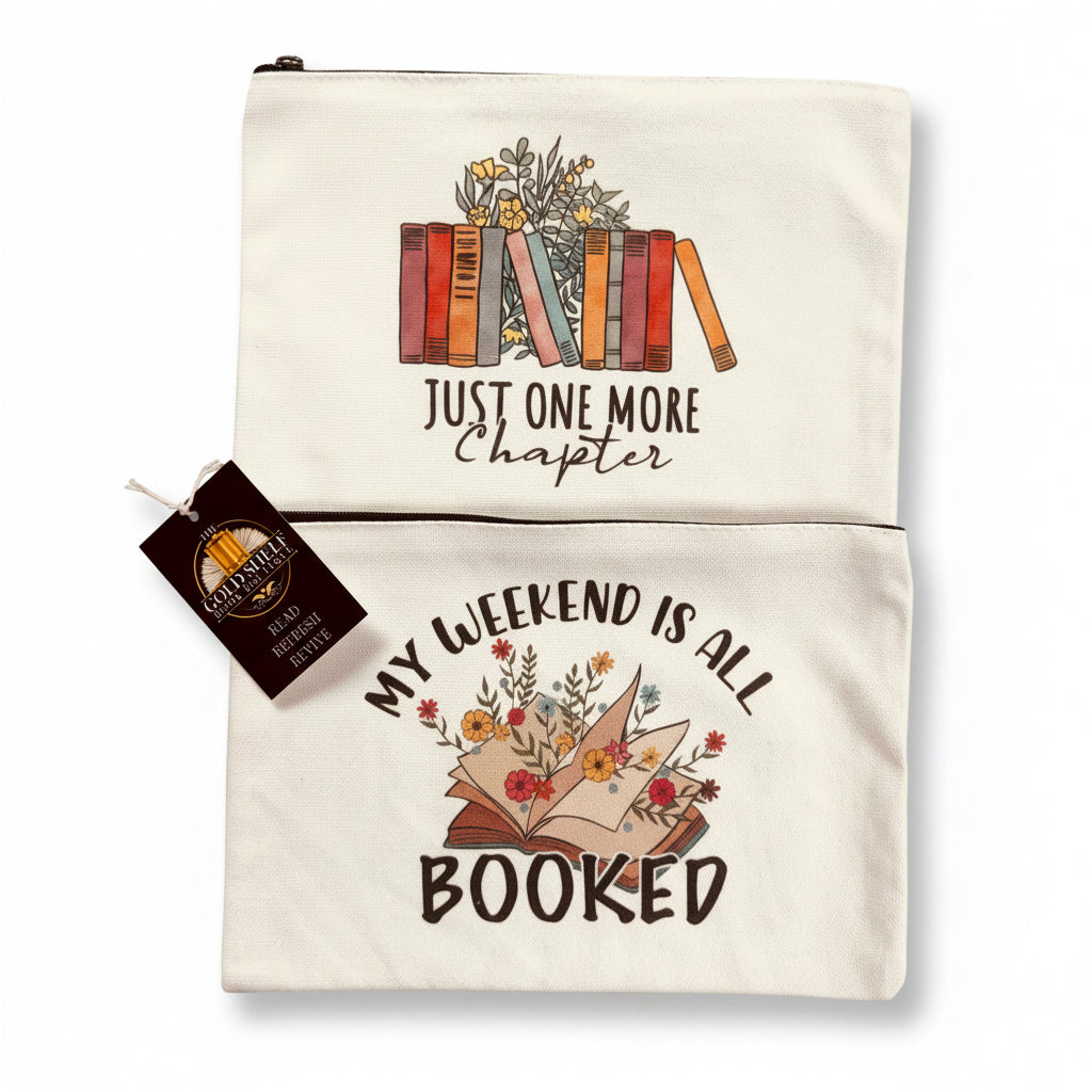 Book Lover Zipper Pouch – Just One More Chapter & My Weekend Is Booked