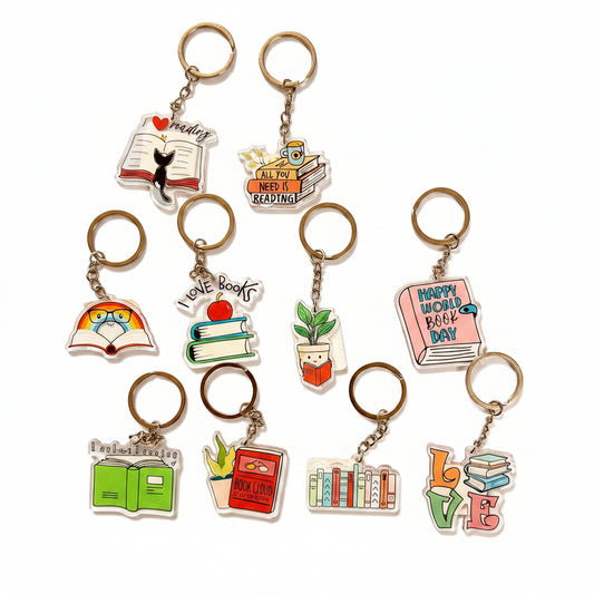 Acrylic Book Lover Keychain | Cute Reader & Bookworm Gift