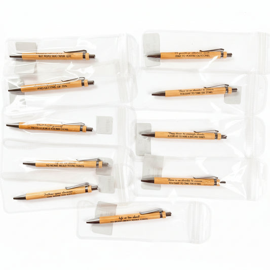 Engraved Bamboo Pens – Motivational Quote Pens