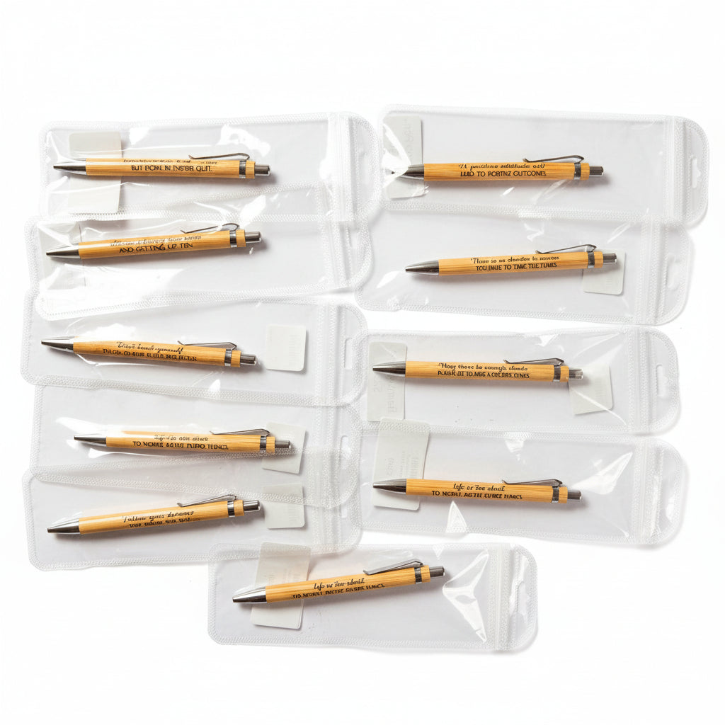 Engraved Bamboo Pens – Motivational Quote Pens