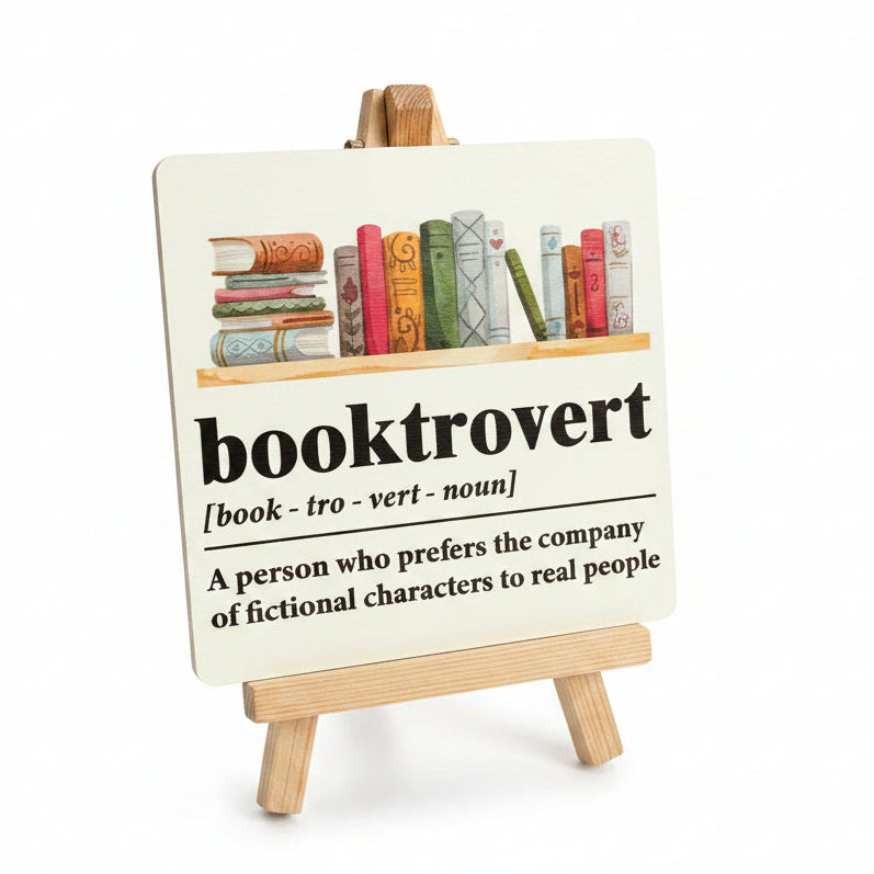 Booktrovert Wooden Shelf Sitter & Bookish Desk Décor