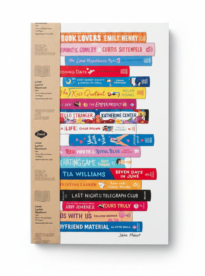 Romance Bookshelf Layflat Journal – Hardcover Book Lover Notebook