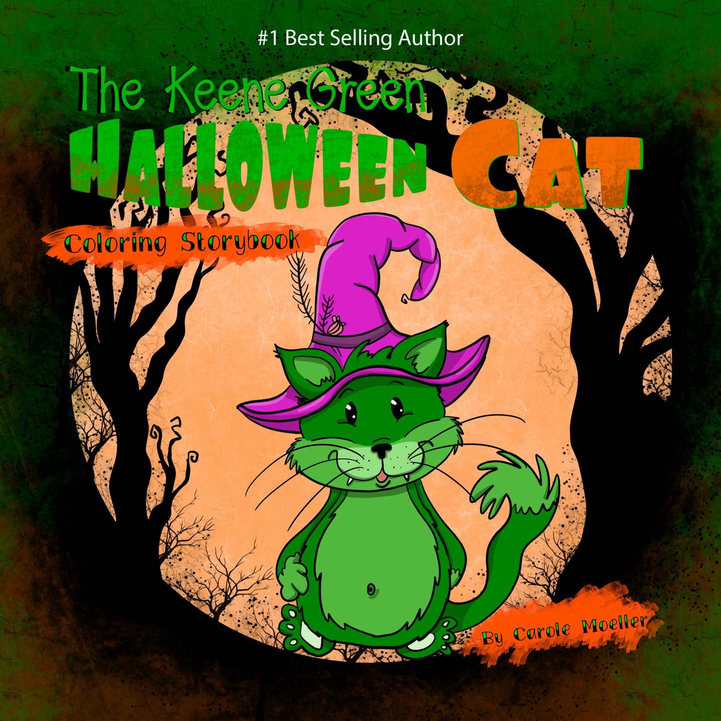 The Keene Green Halloween Cat