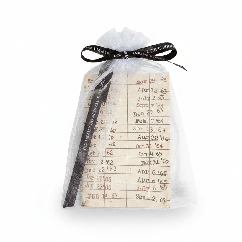 Vintage Library Card Notebook with Matching Pen