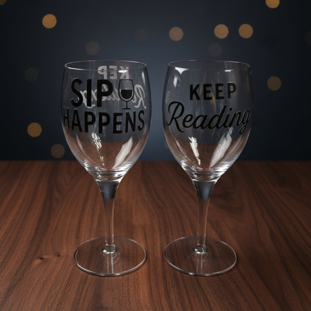 🍷📚 WINE GLASSES FOR BOOK LOVERS