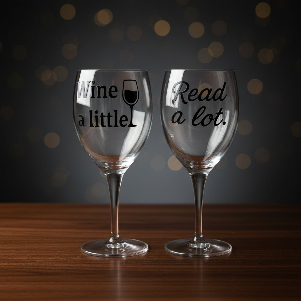 🍷📚 WINE GLASSES FOR BOOK LOVERS
