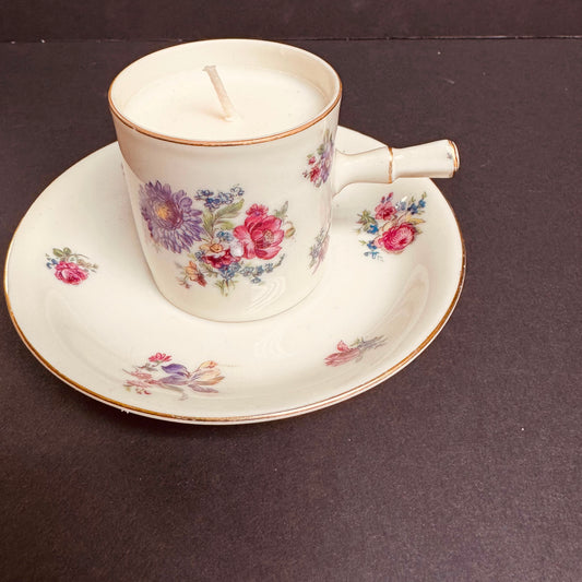 Velvet Bookmark Candle – Vintage Floral China Teacup and Saucer Candle