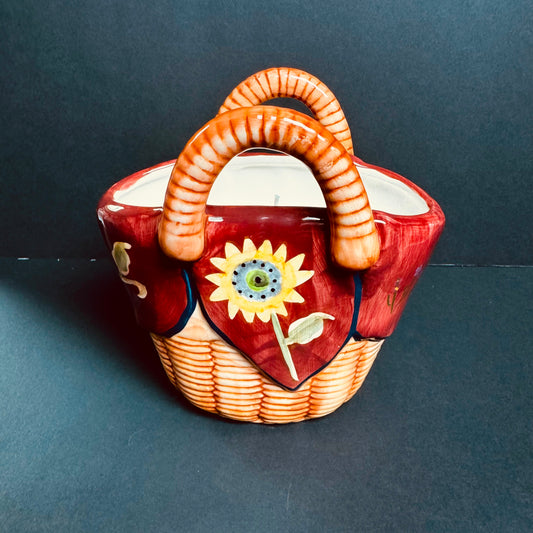 Timeless Tales Candle – Decorative Sunflower Basket Ceramic Candle