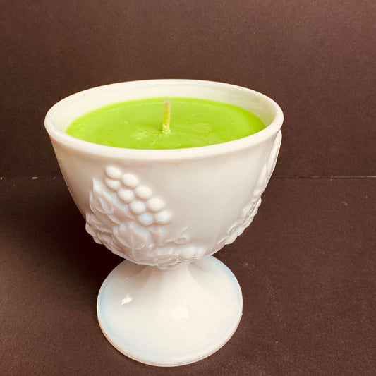 Prose & Poetry Candle – Vintage Milk Glass Grape Goblet Candle