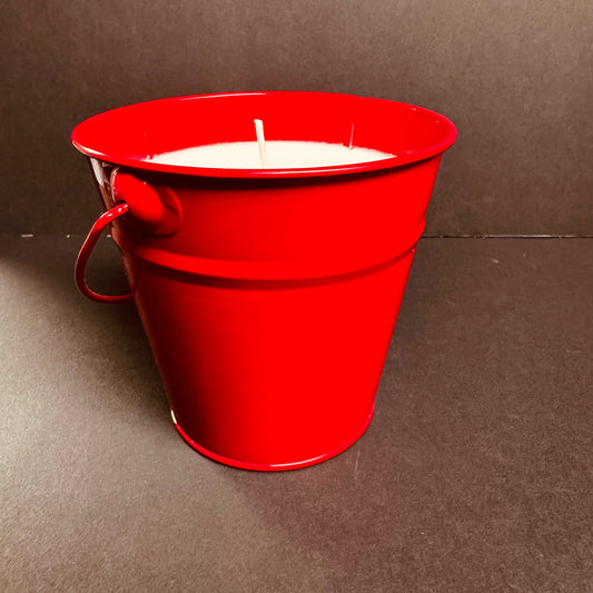 Ink & Imagination Candle – Vintage Red Metal Mini Bucket Candle