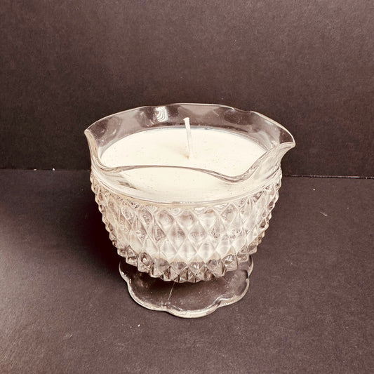 Prose & Poetry Candle – Vintage Diamond Quilted Glass Bowl Candle